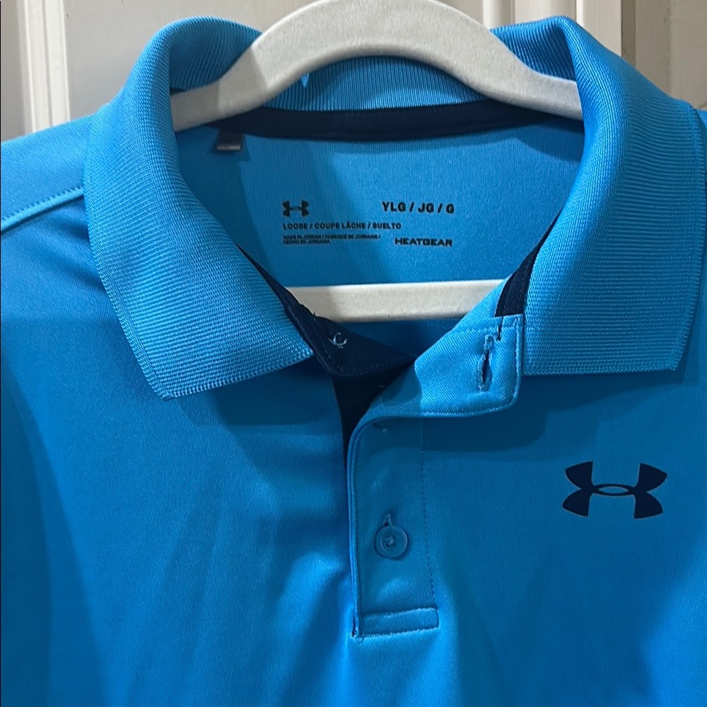 Boys Under Armour Blue Performance Golf Polo Shirt